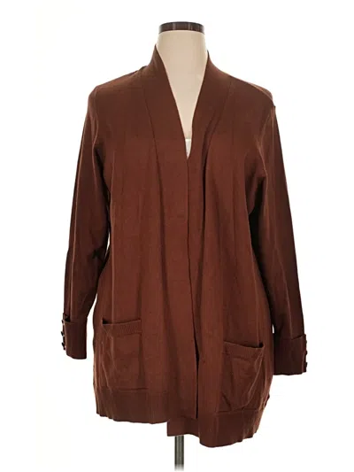 Pre-owned 89th & Madison Cardigan Sweater In Brown