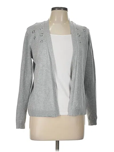 Pre-owned 89th & Madison Cardigan Sweater In Gray