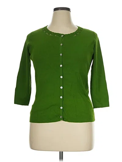 Pre-owned 89th & Madison Cardigan Sweater In Green