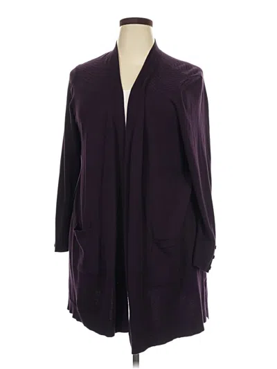 Pre-owned 89th & Madison Cardigan Sweater In Purple