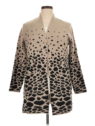 Pre-owned 89th & Madison Cardigan Sweater In Tan