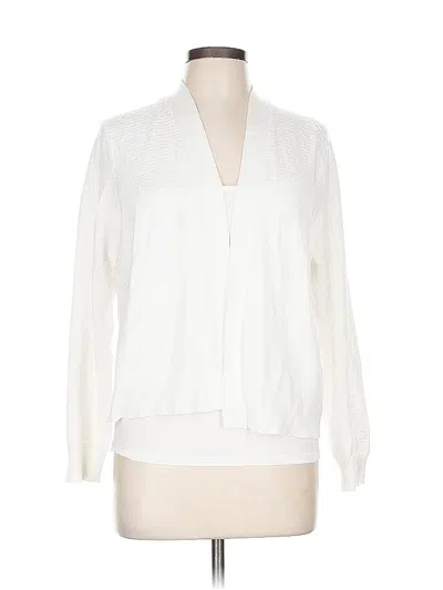 Pre-owned 89th & Madison Cardigan Sweater In White
