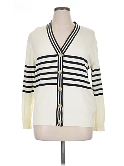 Pre-owned 89th & Madison Cardigan Sweater In White
