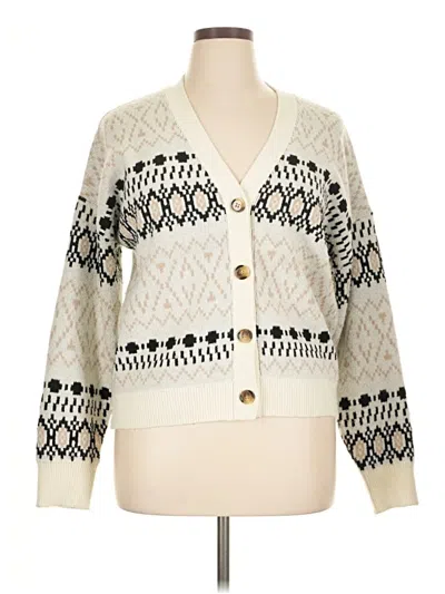Pre-owned 89th & Madison Cardigan Sweater In White