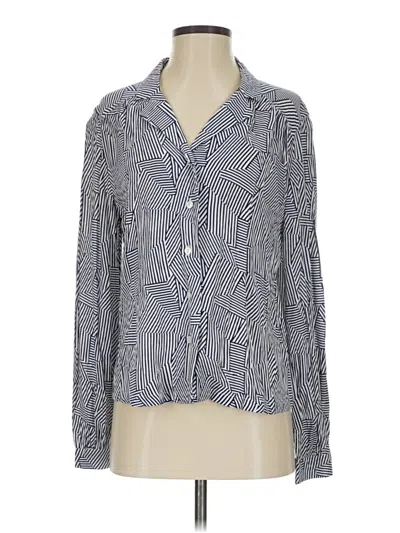 Pre-owned 89th & Madison Long Sleeve Blouse In Blue