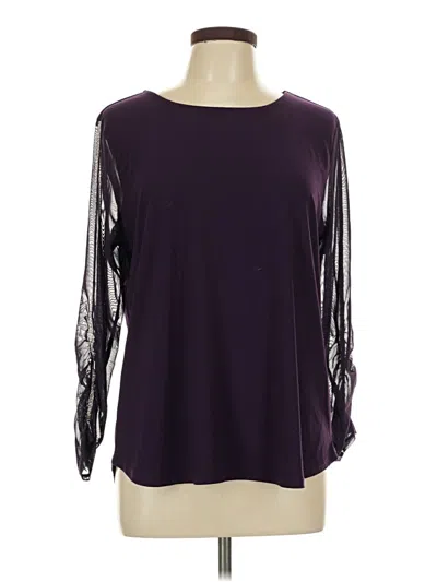 Pre-owned 89th & Madison Long Sleeve Blouse In Purple