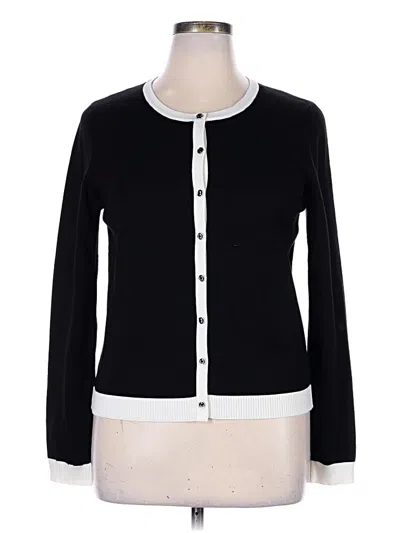 Pre-owned 89th & Madison Long Sleeve Polo Shirt In Black