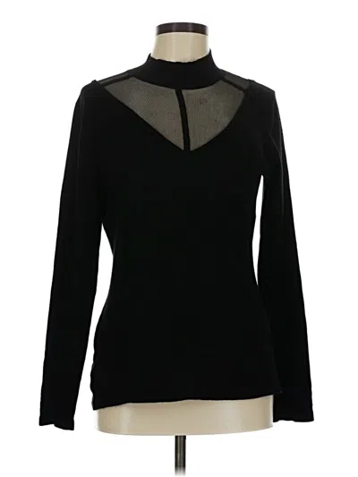 Pre-owned 89th & Madison Long Sleeve Top Black Turtleneck Tops