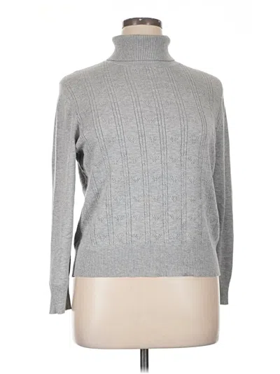 Pre-owned 89th & Madison Long Sleeve Top Gray Turtleneck Tops