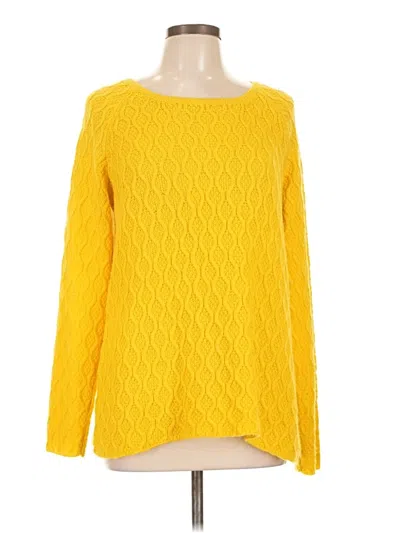 Pre-owned 89th & Madison Long Sleeve Top Yellow Boatneck Tops