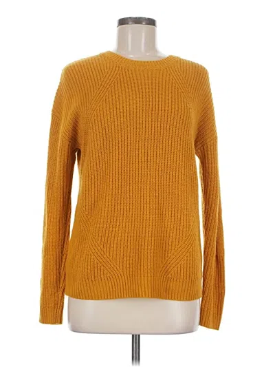 Pre-owned 89th & Madison Long Sleeve Top Yellow Crew Neck Tops