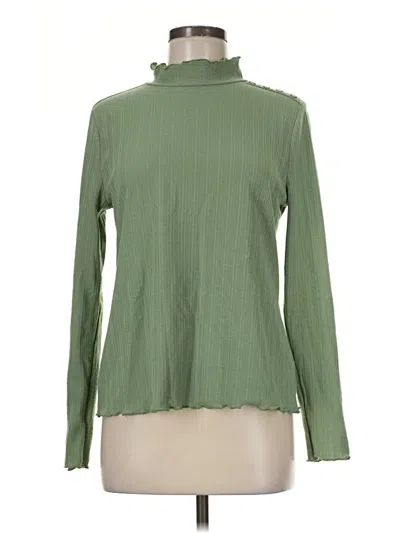 Pre-owned 89th & Madison Long Sleeve Turtleneck In Green