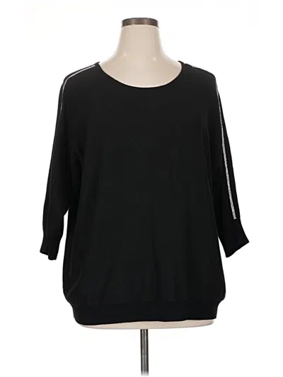 Pre-owned 89th & Madison Pullover Sweater In Black