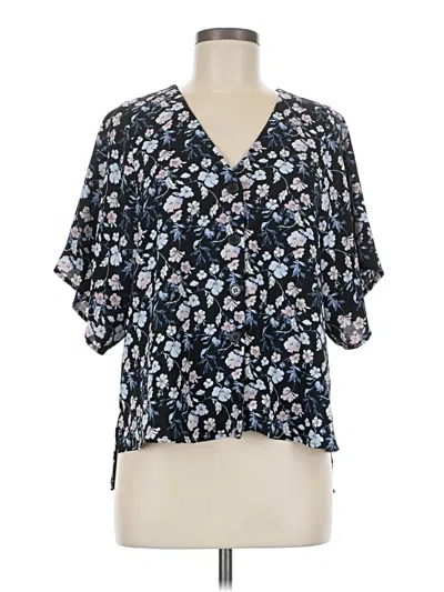 Pre-owned 89th & Madison Short Sleeve Blouse In Blue