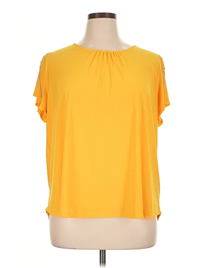 Pre-owned 89th & Madison Short Sleeve Blouse In Yellow