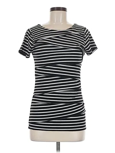 Pre-owned 89th & Madison Short Sleeve Top Black Scoop Neck Tops