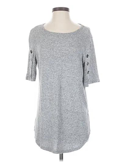 Pre-owned 89th & Madison Short Sleeve Top Gray Boatneck Tops