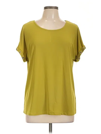 Pre-owned 89th & Madison Short Sleeve Top Green Scoop Neck Tops