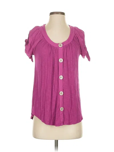 Pre-owned 89th & Madison Short Sleeve Top Pink Sweetheart Neckline Tops