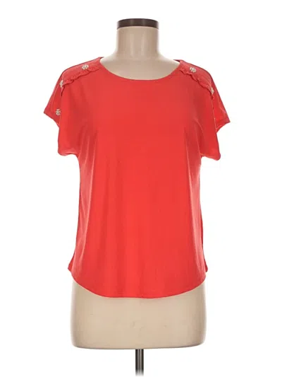 Pre-owned 89th & Madison Short Sleeve Top Red Scoop Neck Tops