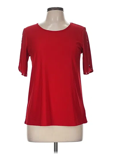 Pre-owned 89th & Madison Short Sleeve Top Red Scoop Neck Tops