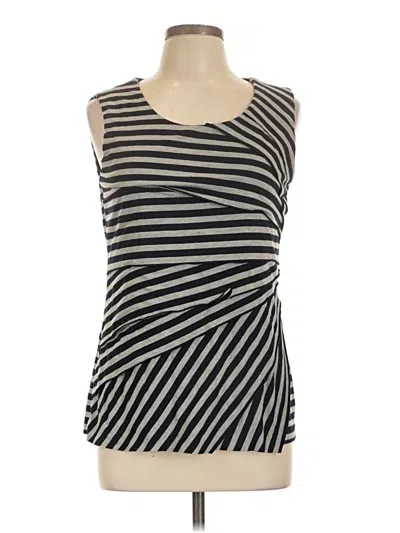 Pre-owned 89th & Madison Sleeveless Top Gray Crew Neck Tops