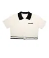 8apart Cam Crop Collared Sweater In Ivory In Multi