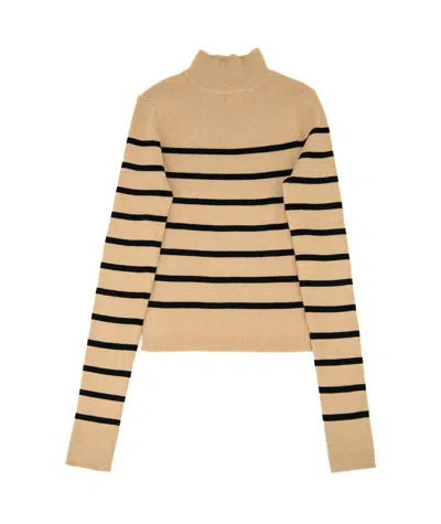 8apart Junior Women's Dara Striped Sweater In Tan/black In Multi