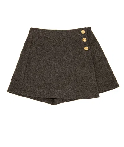 8apart Junior Women's Ellen Flannel Button Skirt In Grey In Brown
