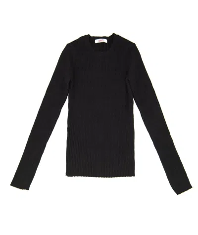 8apart Junior Women's Frankie's Favorite Long Sleeve Ribbed Top In Black