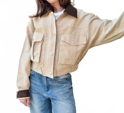 8apart Junior Women's Korey Cropped Jacket In Khaki In Neutral