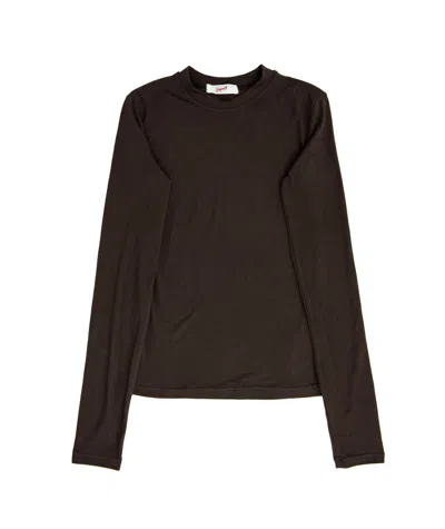 8apart Junior Women's Kourtney Long Sleeve Tee In Chocolate In Burgundy