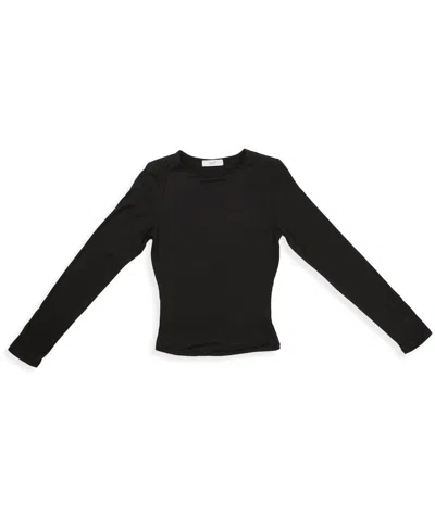 8apart Junior Women's Kylie Long Sleeve Double Layer Top In Black