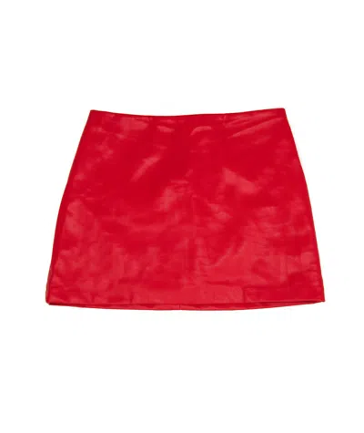 8apart Junior Women's Lennon Vegan Leather Skort In Red
