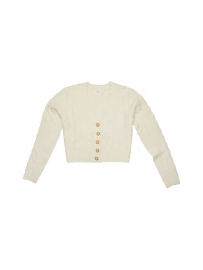 8apart Junior Women's Maisie Cable Cardigan In Ivory In White