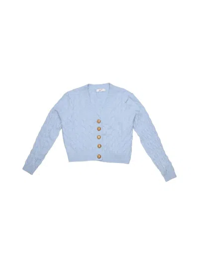 8apart Junior Women's Maisie Cable Cardigan In Light Blue