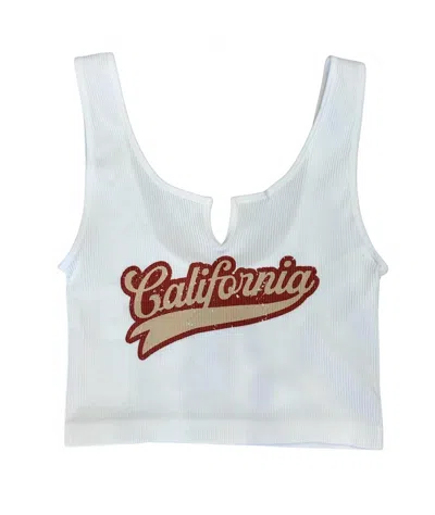 8apart Junior Women's Nez California Notched Front Tank In White