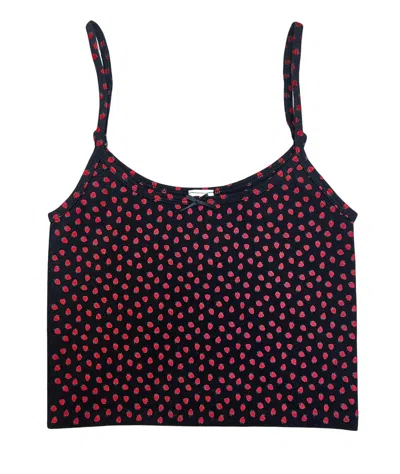 8apart Junior Women's Summer Strawberry Top In Black