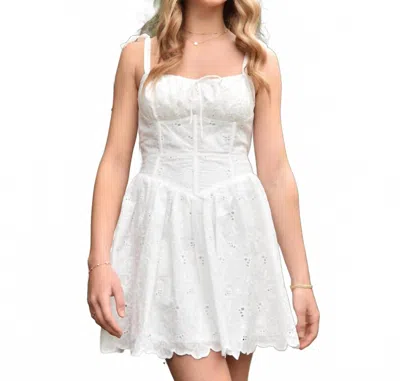 8apart Mikayla Ribbon Tie Mini Dress In White