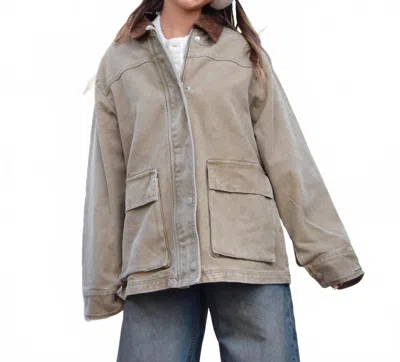 8apart Smith Vintage Wash Barn Jacket In Olive In Green