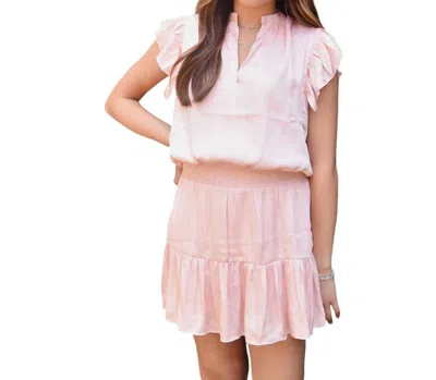 8apart Women's Carmen Ruffle Sleeve Romper In Light Pink