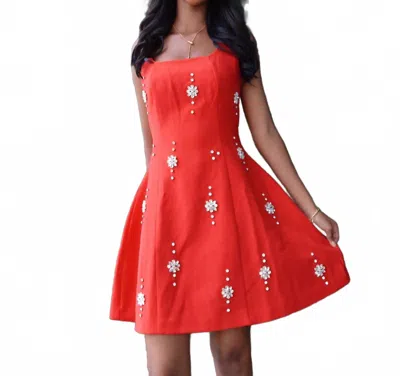 8apart Women's Cristal Open Back Mini Dress In Red