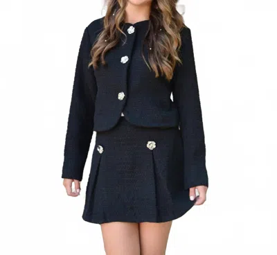 8apart Women's Kennedy Tweed Jacket In Black In Blue