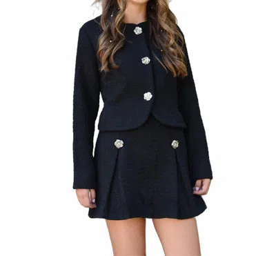 8apart Women's Kennedy Tweed Mini Skort In Black