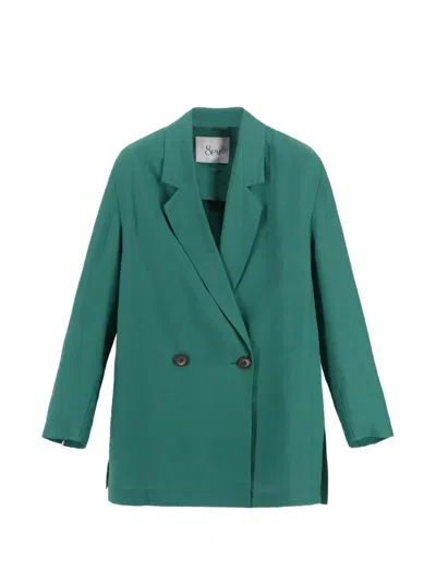 8pm Berlino Giacca Double-breasted Jacket In Green