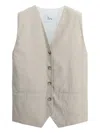 8pm Checked Waistcoat In Neutrals
