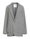 8pm Conscious Woman Blazer White Size M Recycled Cotton, Cotton, Acrylic In Multi