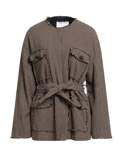 8pm Conscious Woman Jacket Chocolate Brown Size M Recycled Cotton, Cotton, Acrylic, Organic Cotton