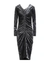 8pm Conscious Woman Midi Dress Charcoal Size S Polyester, Elastane In Gray