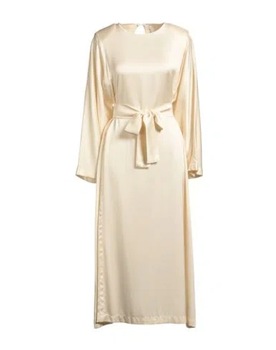 8pm Conscious Woman Midi Dress Cream Size M Ecovero Viscose, Viscose In White